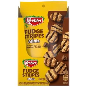 Keebler Fudge Stripe Mini Cookie Peg Bag 3oz 6ct
